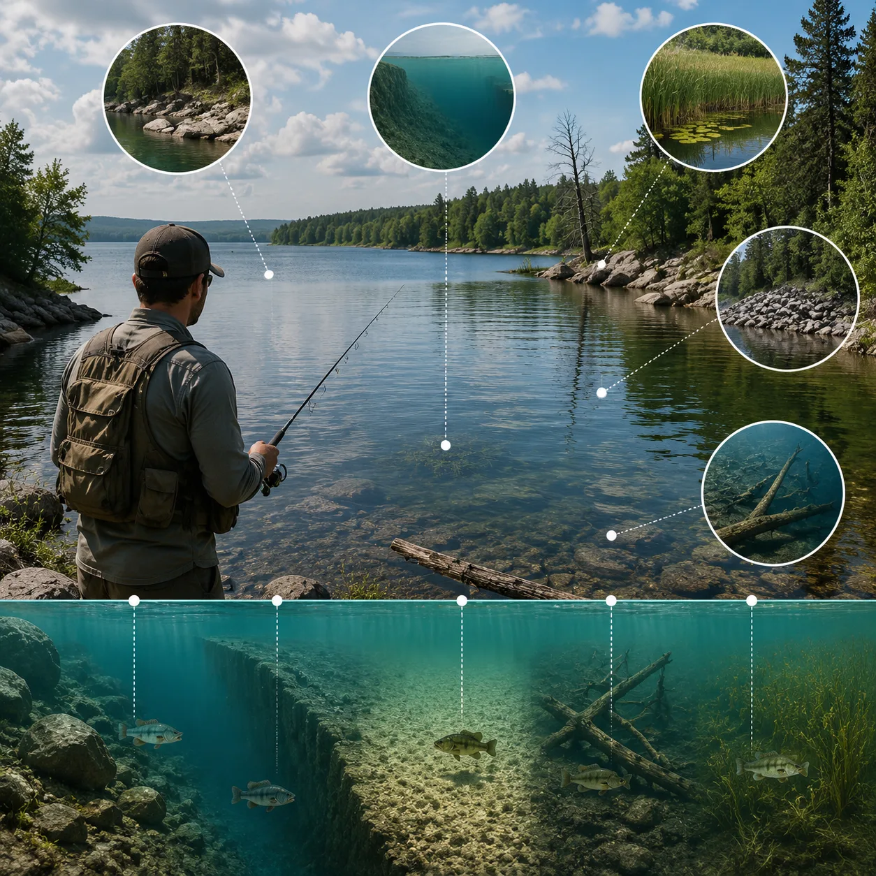 🎣 Как выбрать место на незнакомом водоёме