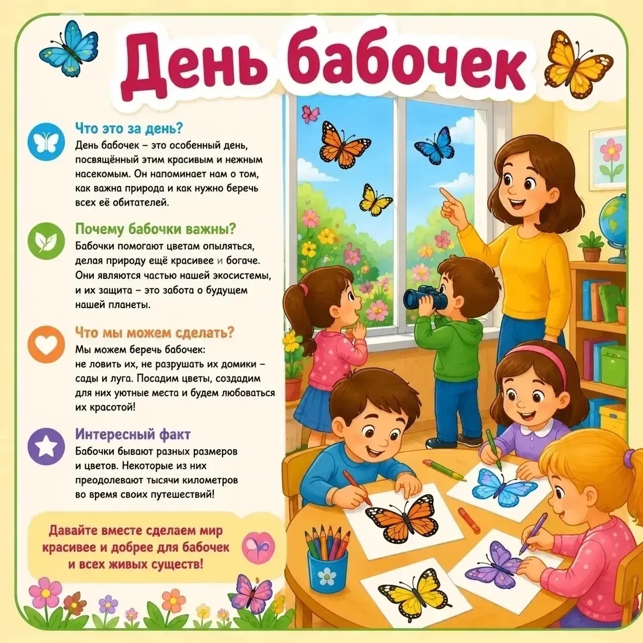 🦋 «День бабочек» в старшей группе «Звёздочки»