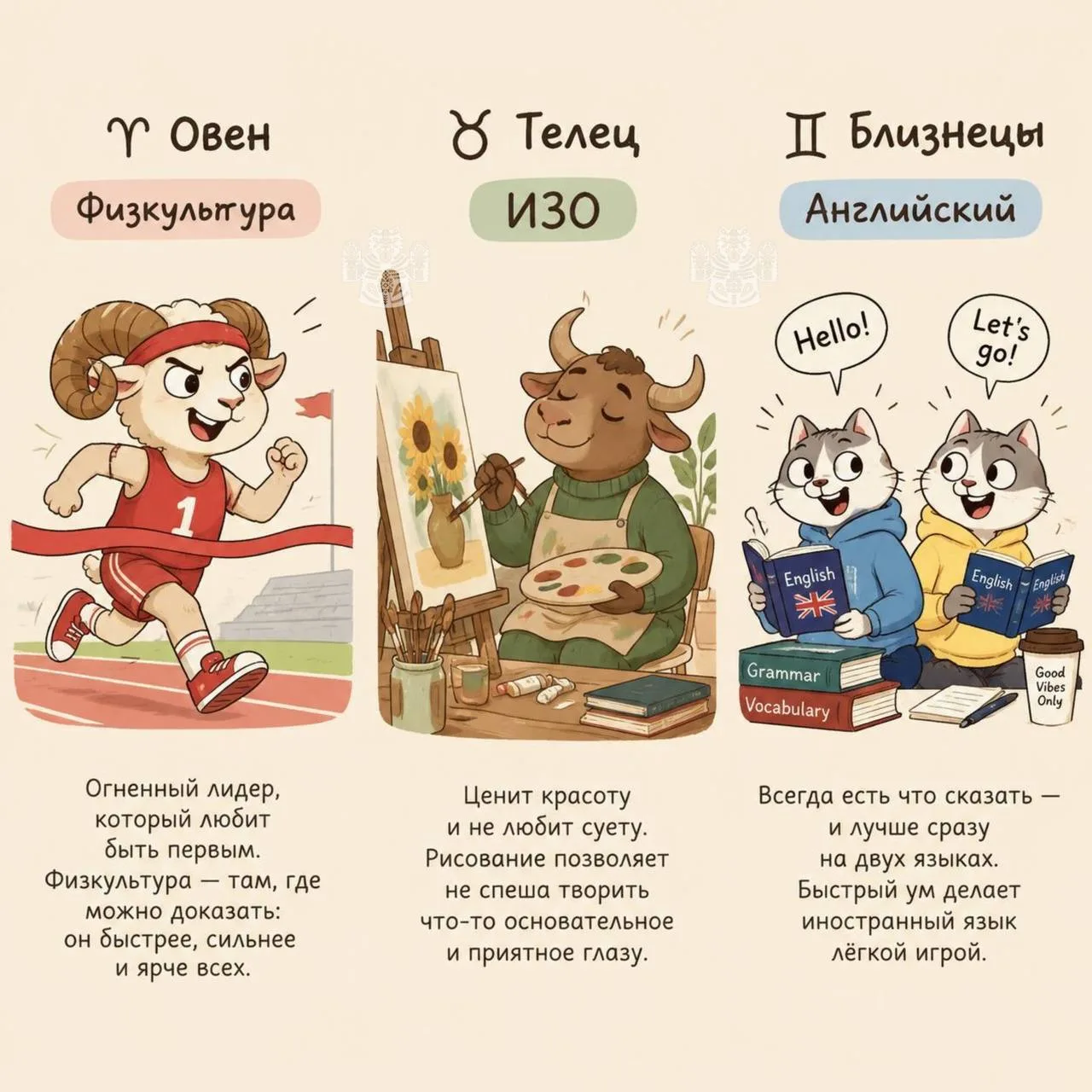 ​📚 Какой вы школьный предмет по гороскопу?