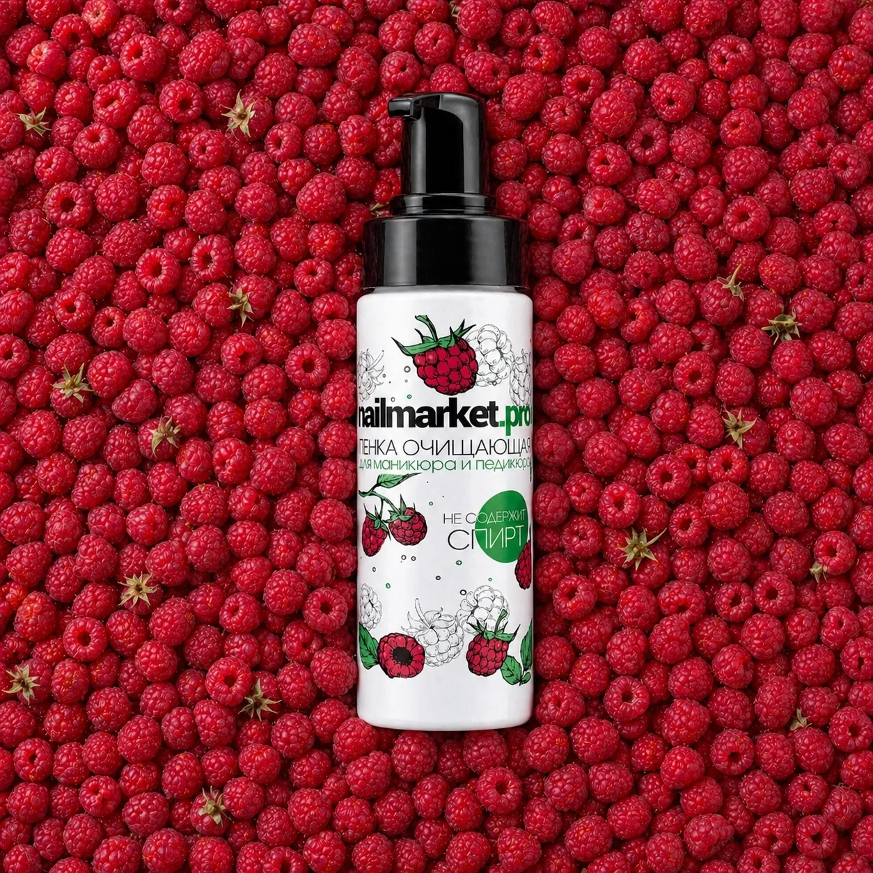 Самая вкусная новинка этого лета от NAILMARKET.PRO с ароматом свежей малины! 😍 
 
Очищающая пенка д