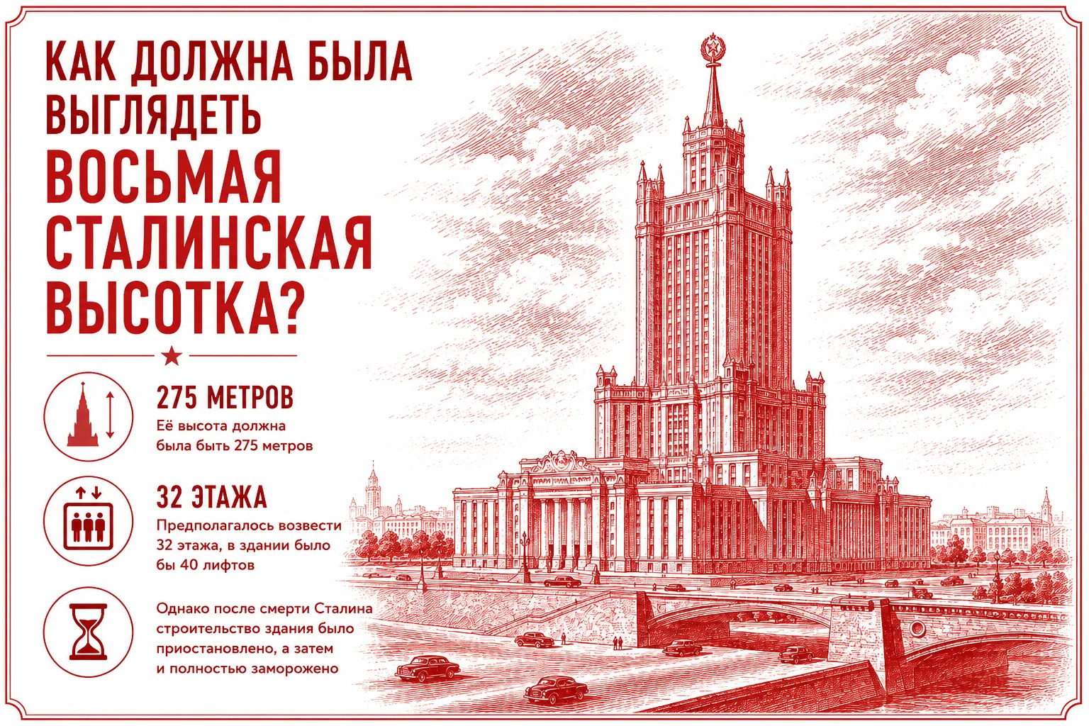 Почему в Москве так и не построили восьмую Сталинскую высотку?