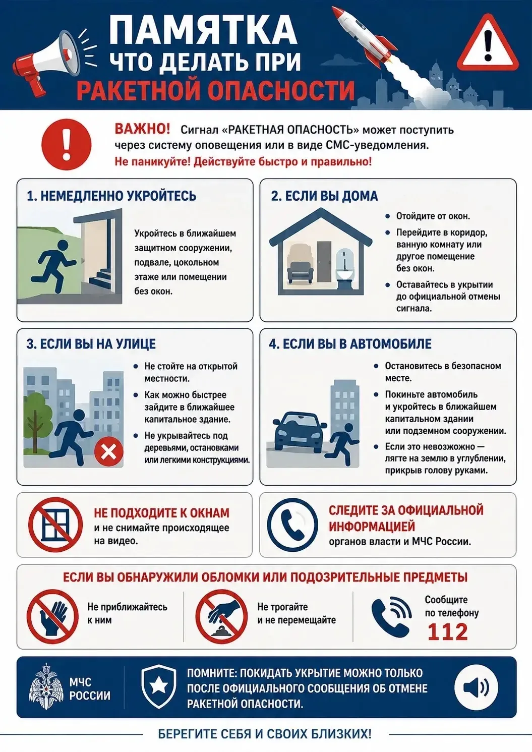🚨 Ракетная опасность: сохраняйте спокойствие и действуйте быстро