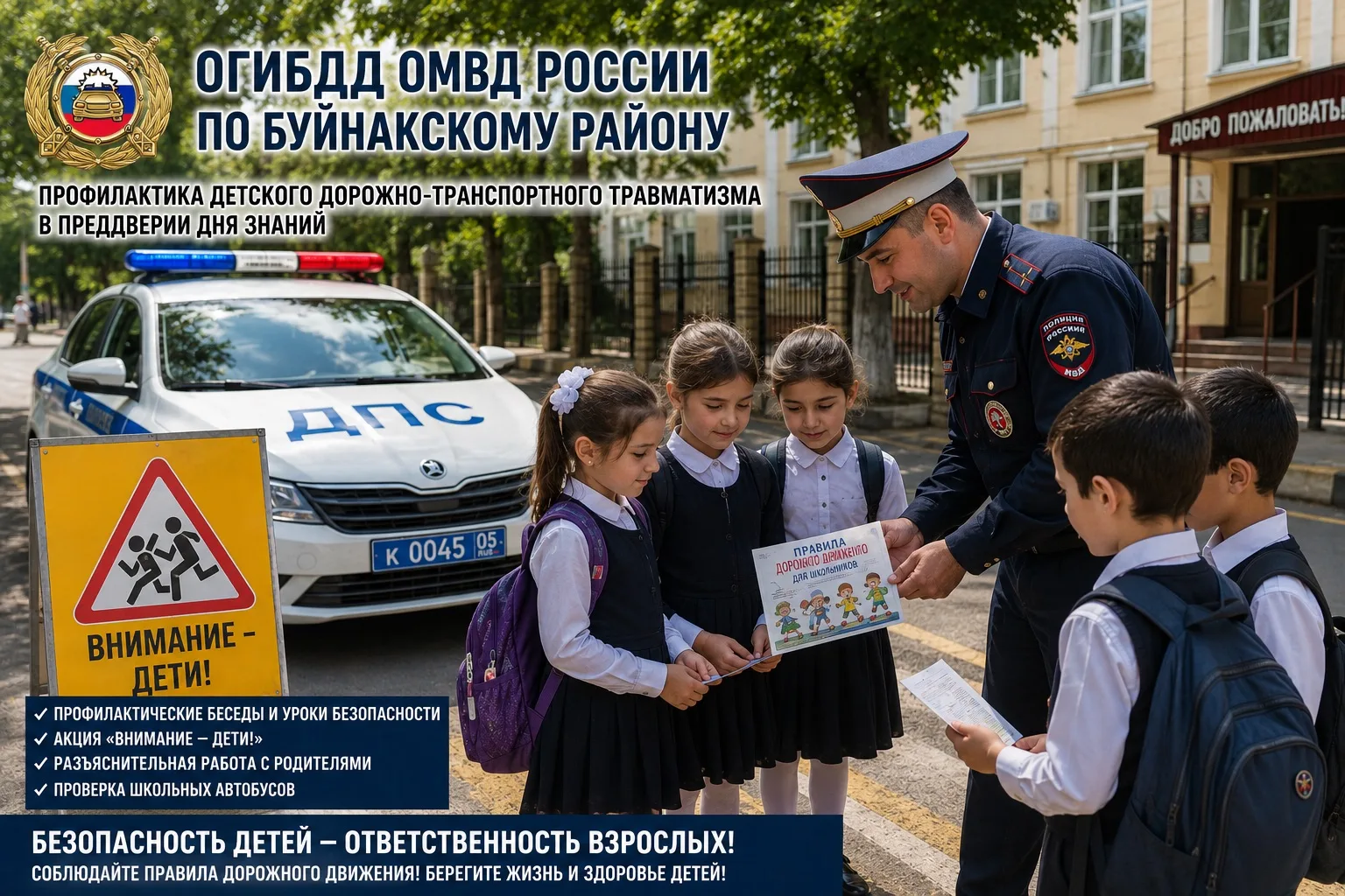 🔹В Буйнакском районе принят комплекс мер по профилактике детского дорожно-транспортног...