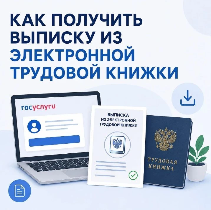 💼 Выписку из электронной трудовой книжки можно получить на Госуслугах