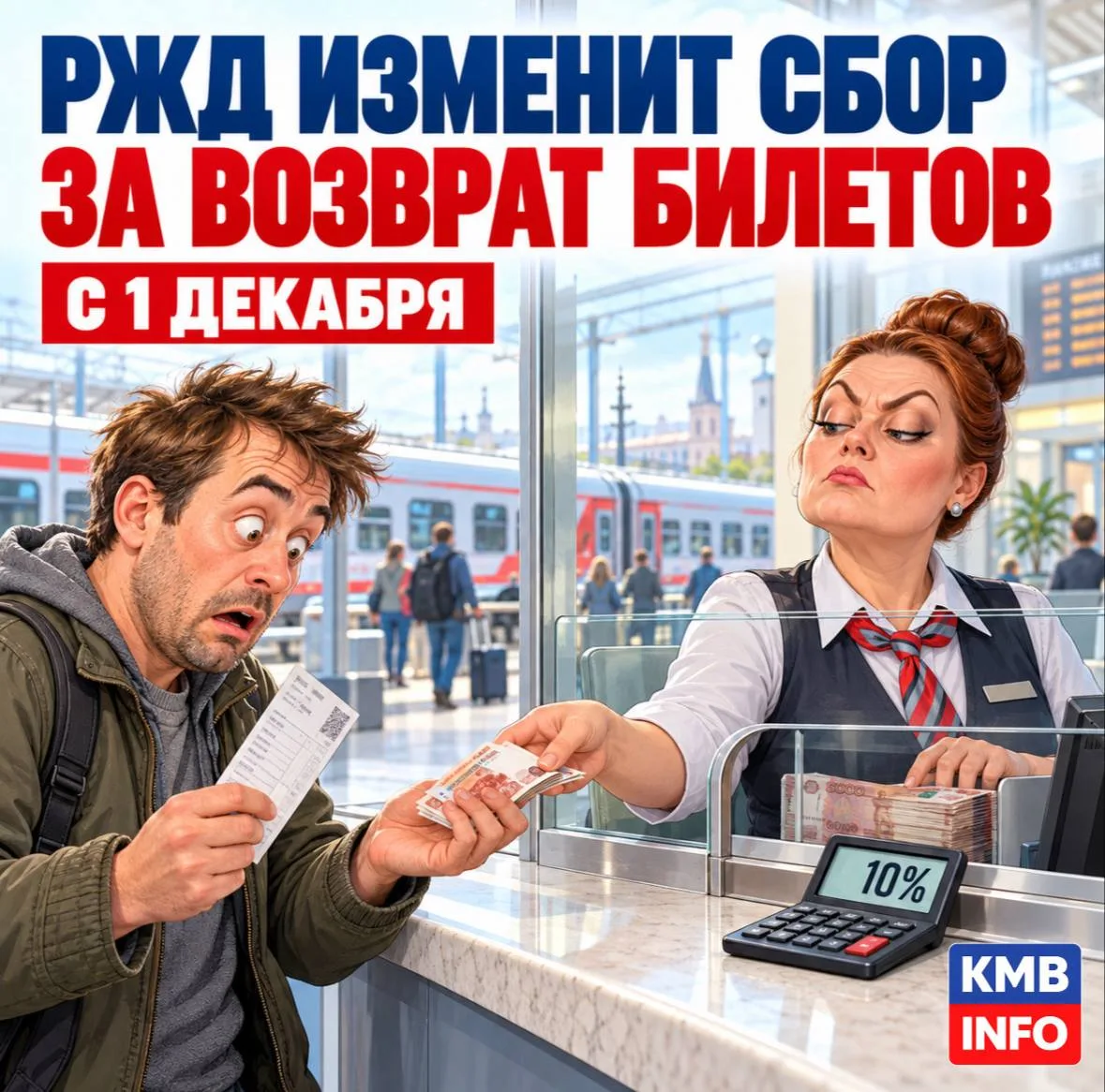 ⚡️РЖД изменит сбор за возврат билетов с 1 декабря, — компания.