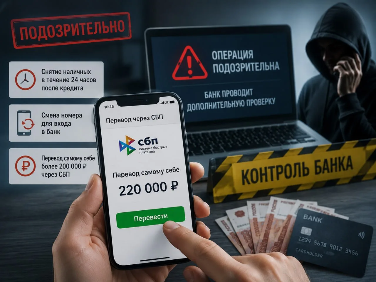 Денежный перевод самому себе могут посчитать подозрительным