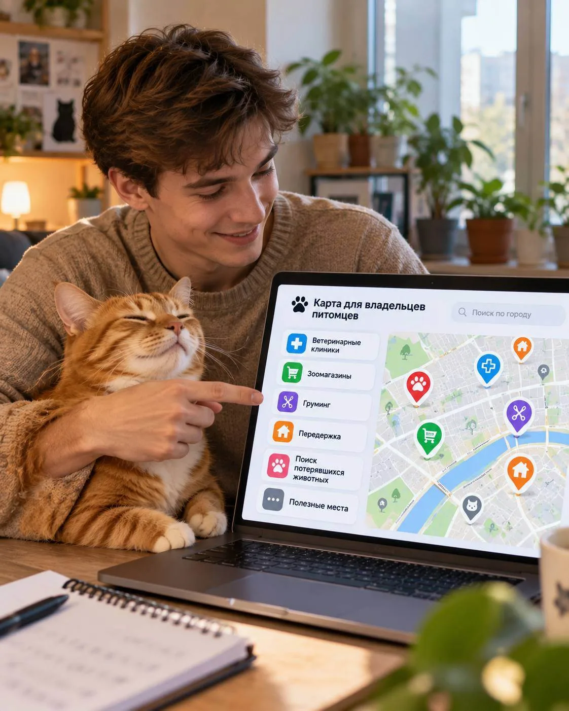 🐾 Красноярск — мужчина создал бесплатную онлайн-карту для владельцев животных
