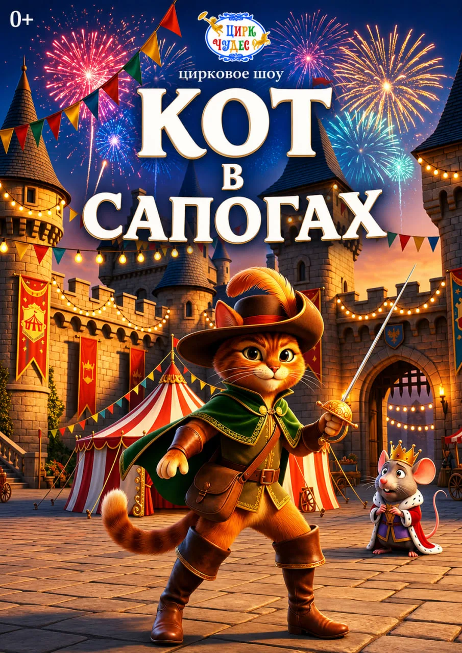 🎪🐈‍⬛ -до 30% на ЦИРКОВОЕ ШОУ "КОТ В САПОГАХ"🐈‍⬛ 👢