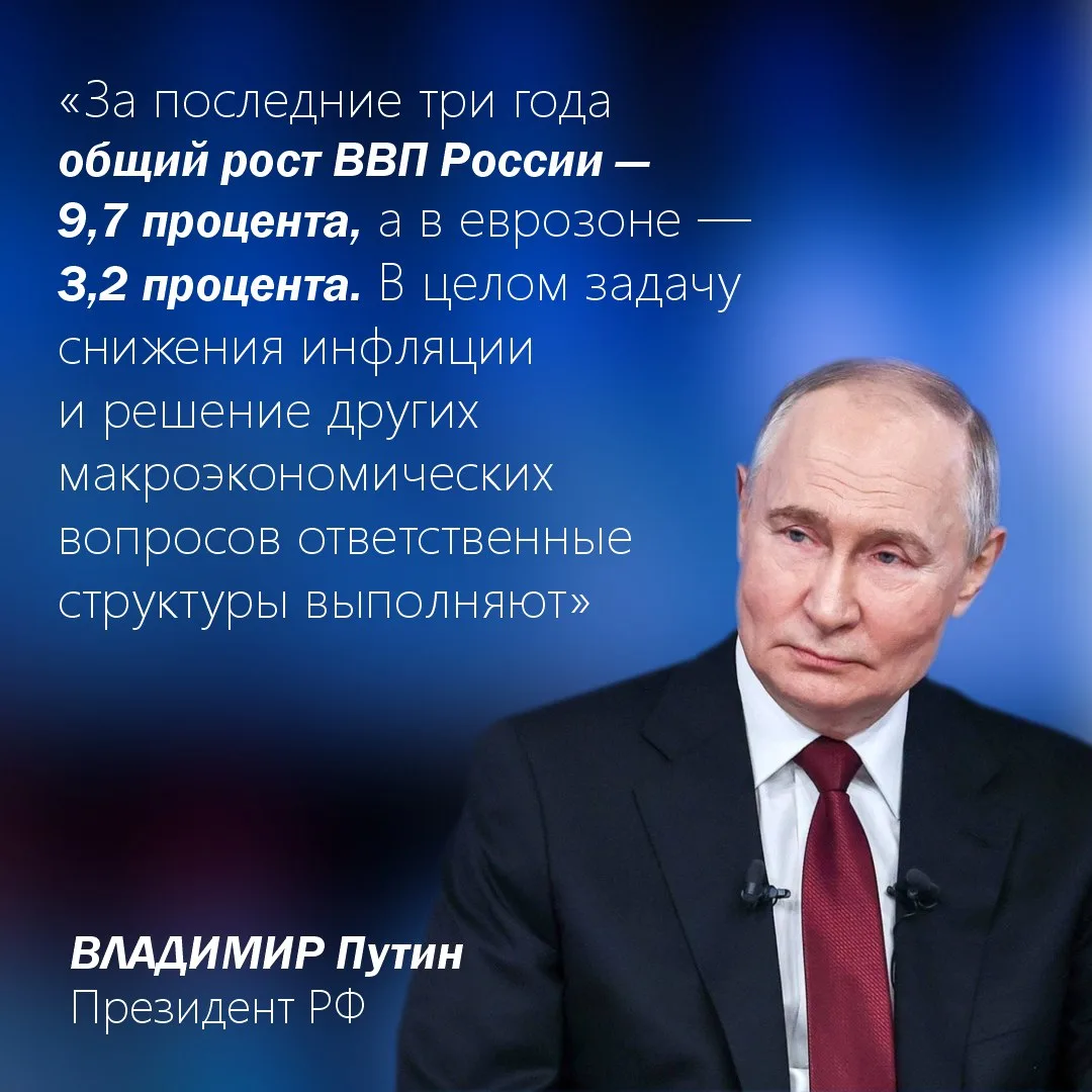 Во время Прямой линии Президент подвёл итоги экономического развития страны, подчеркнув...