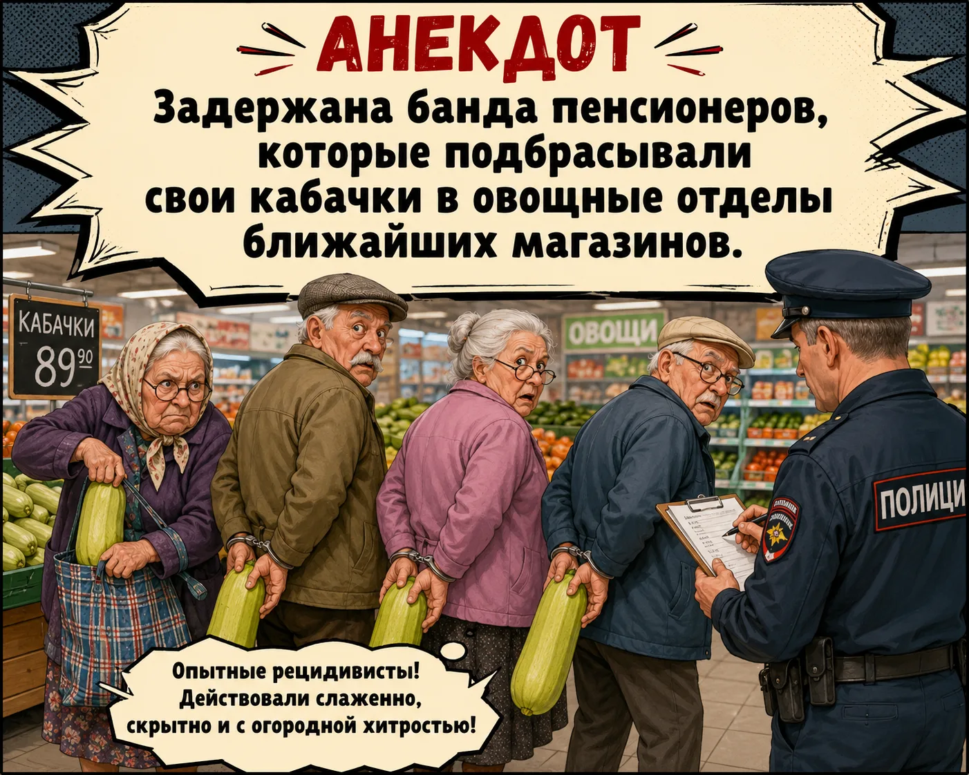Анекдоты про кабачки. Как у вас в этом году обстановка с их урожаем?)