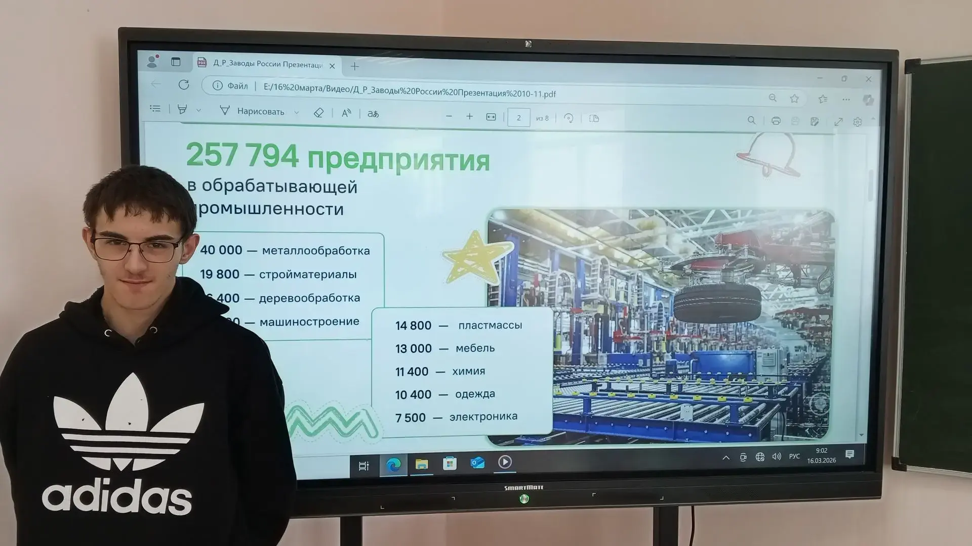 16 марта в МОУ «Крутоярская СОШ» прошло мероприятие «Разговор о важном» на тему «Заводы...