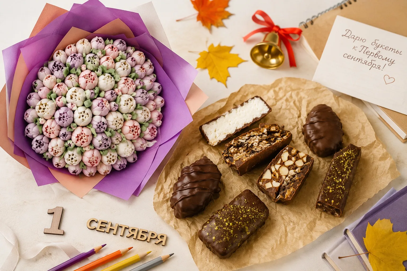 К 1 сентября дарю два необычных букета 🌷