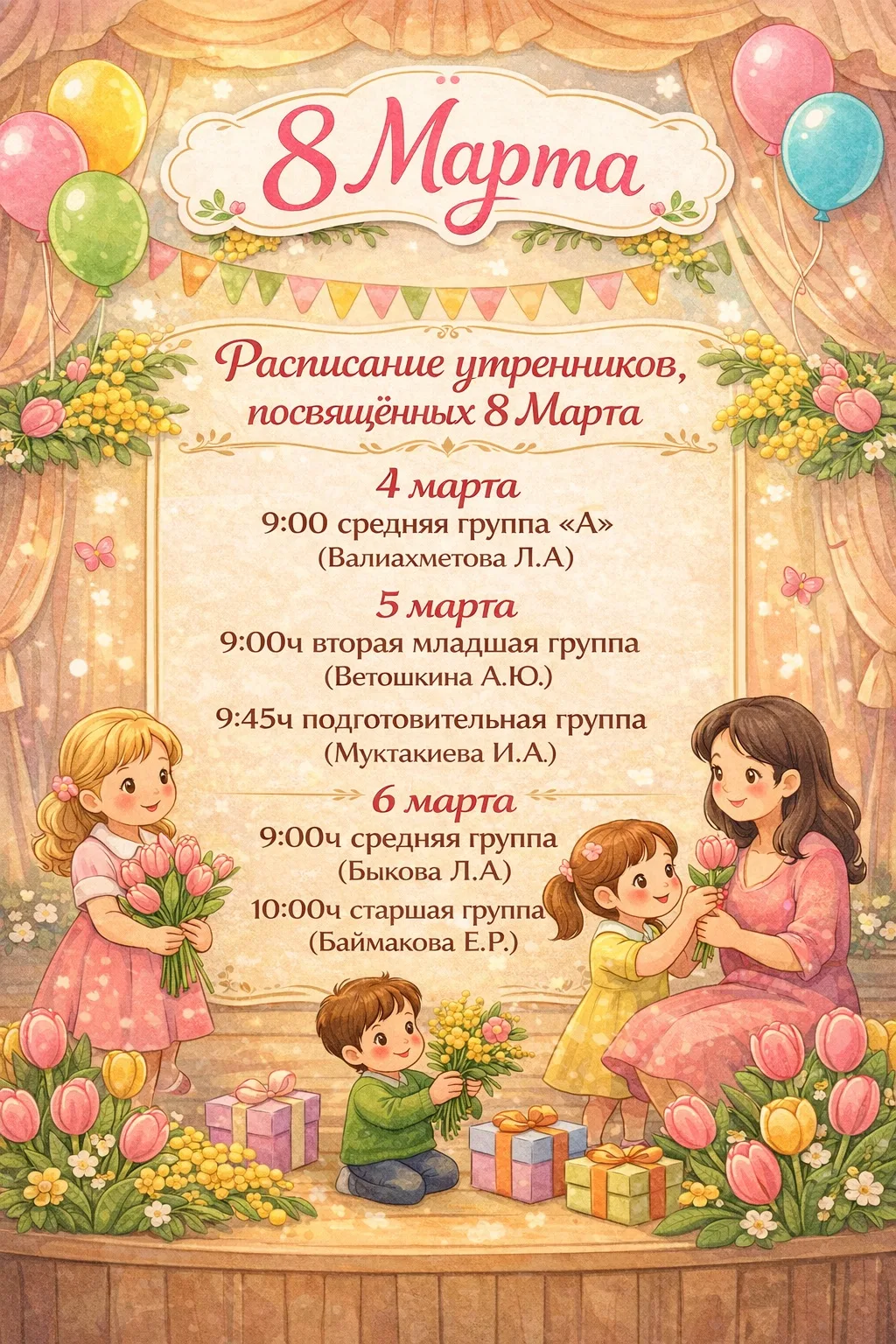 Уважаемые дамы! Приглашаем Вас на праздники, посвященные Международному женскому дню 🌷