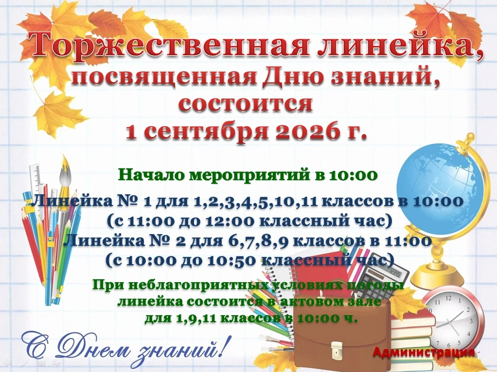 Вот и пролетело лето, а это значит, что мы снова встретимся в стенах родной школы, чтоб...
