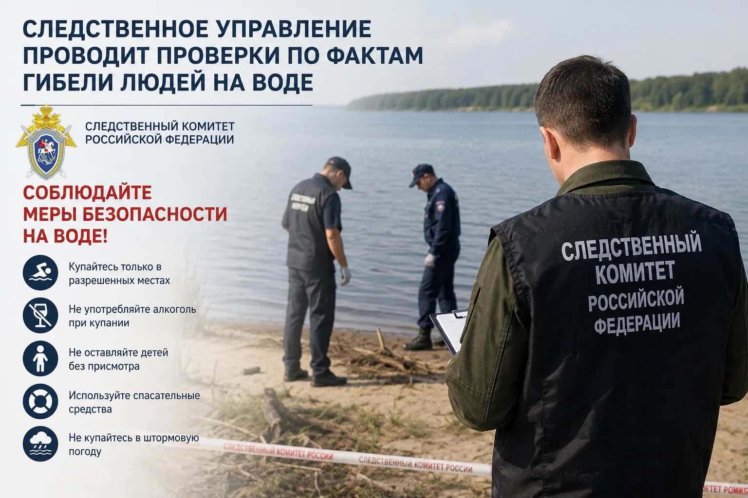 ⚠️
Следственное управление проводит проверки по фактам гибели людей на воде

Следственным управление