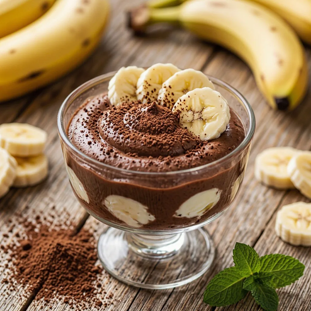 🍫 Шоколадный мусс из творога и банана