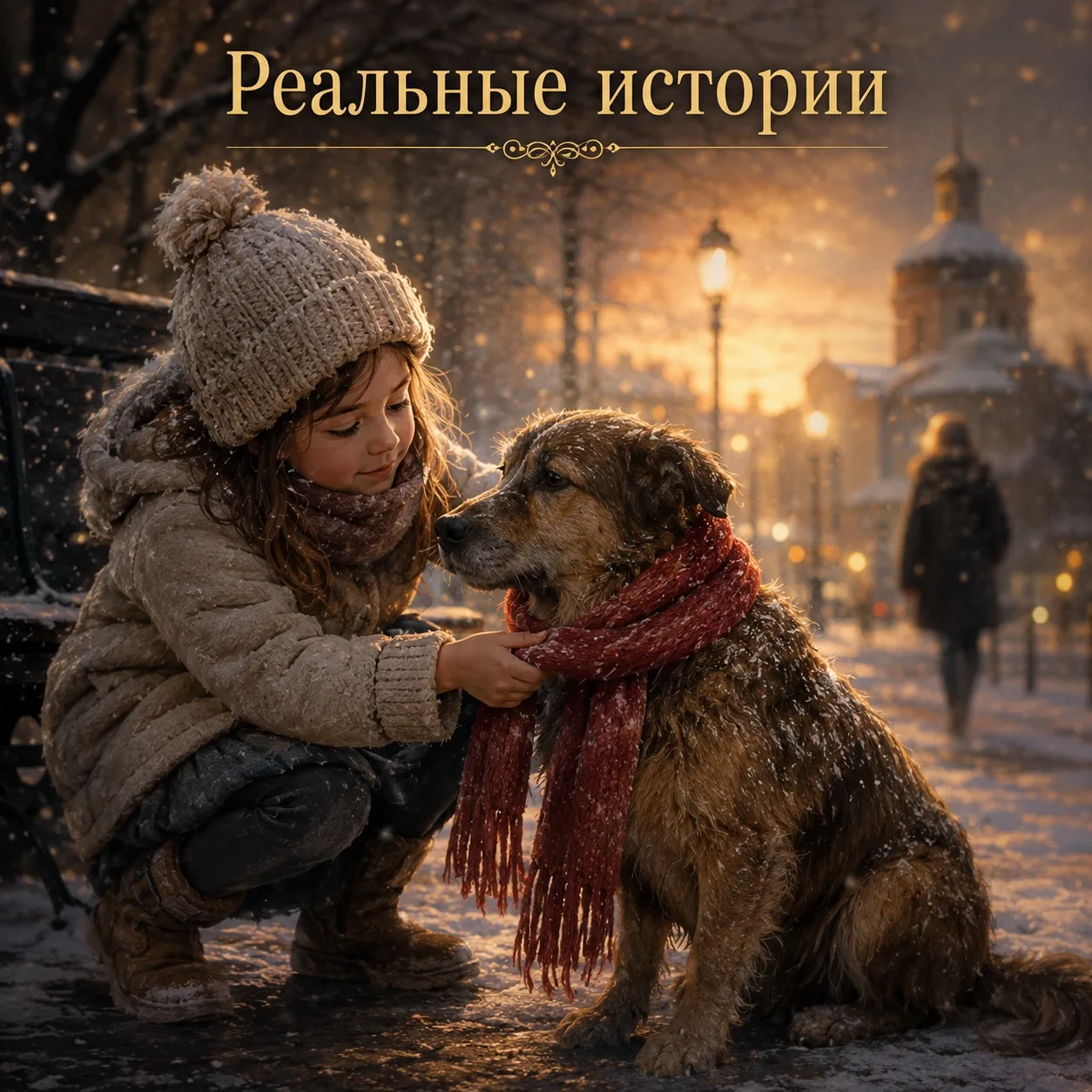 Маленькая девочка связала тёплый шарфик бездомной собаке… Через много лет незнакомец рассказал, поче