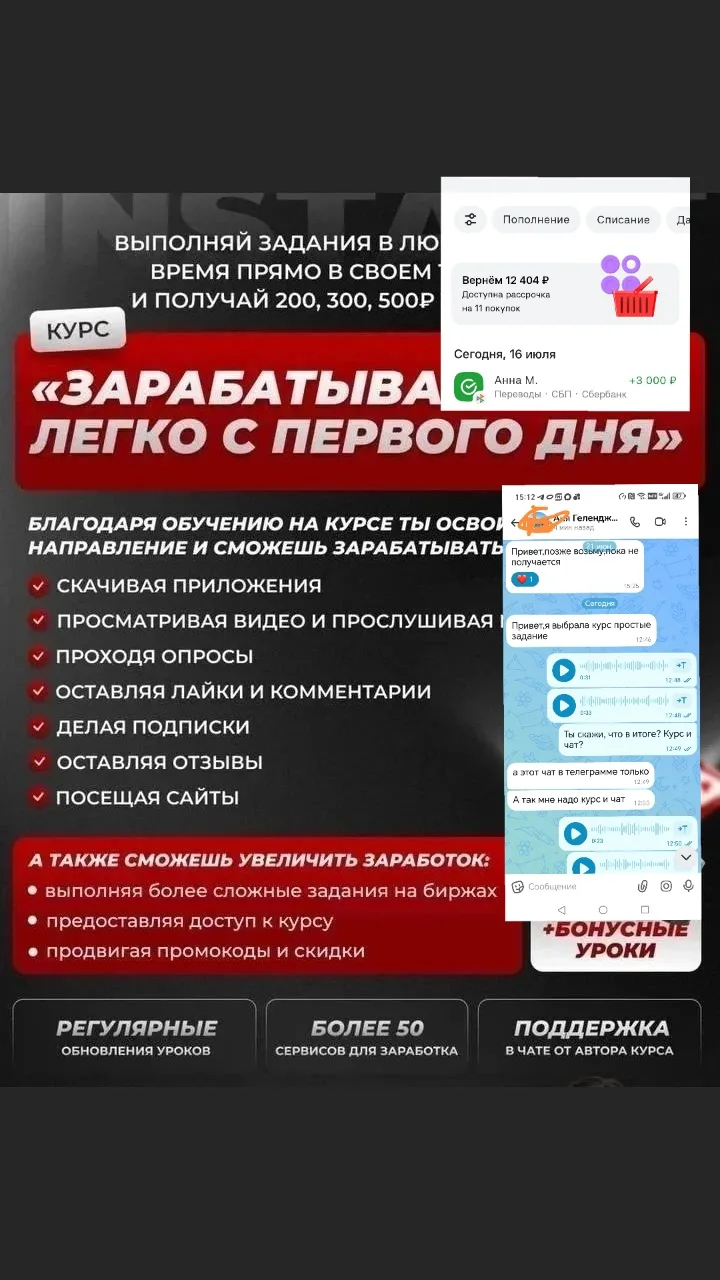 Аня сегодня тоже решила взять курс и чат по заданиям. Мой чистый доход составил 2600. З...