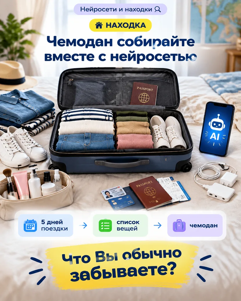 🧳 Чемодан собирайте вместе с нейросетью