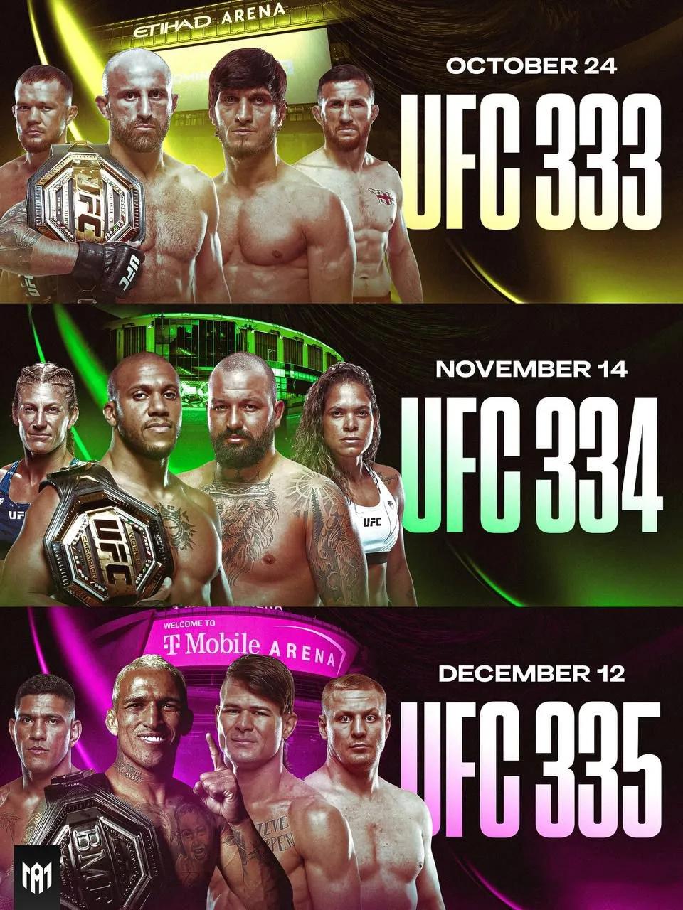 📆 Отмечаем в календаре даты оставшихся номерных турниров UFC