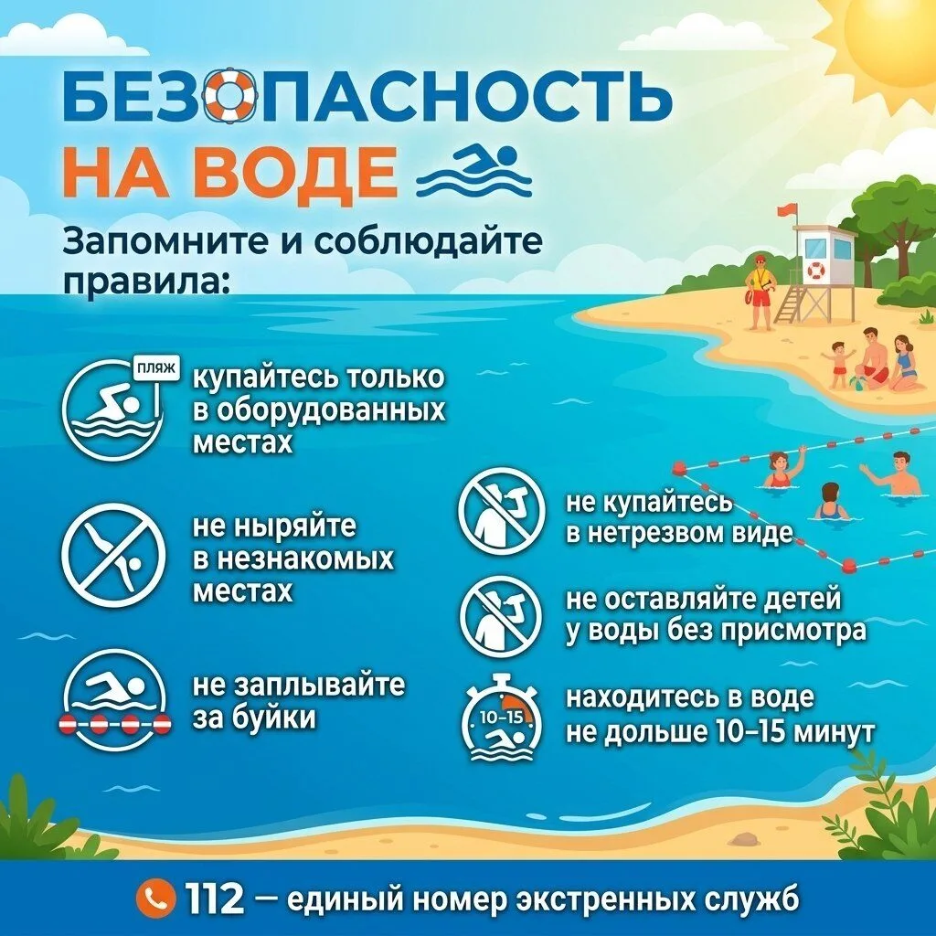 🌊 Безопасность на воде — это просто, если помнить правила!