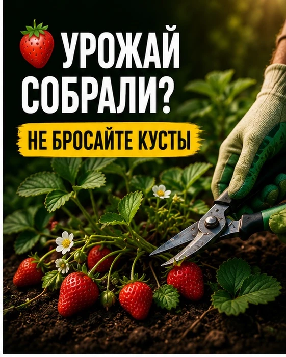 🍓 Клубника уже отплодоносила? Сейчас многие совершают одну ошибку — просто забывают про кусты.

А и