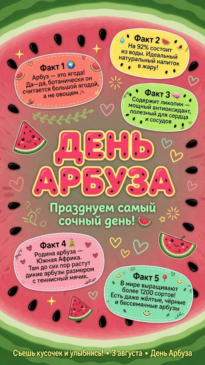 Поздравляем! Сегодня День арбуза!