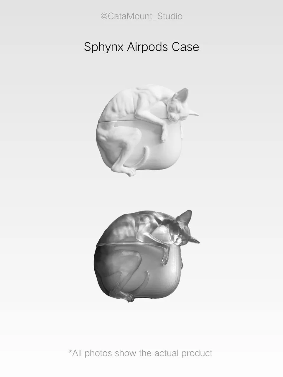 ♥ Чехлы для AirPods в виде КОТИКОВ — их сделала с помощью 3D-печати из смолы дизайнер Кейтлинн Юнкси