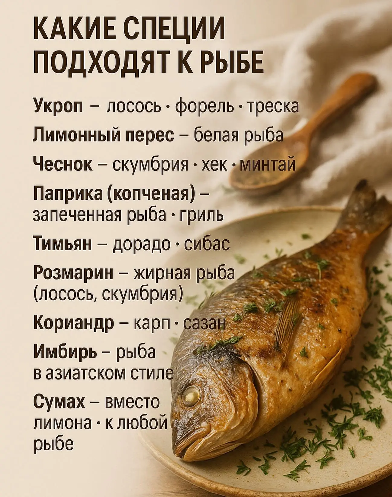 🐟 Какие специи подходят к рыбе?