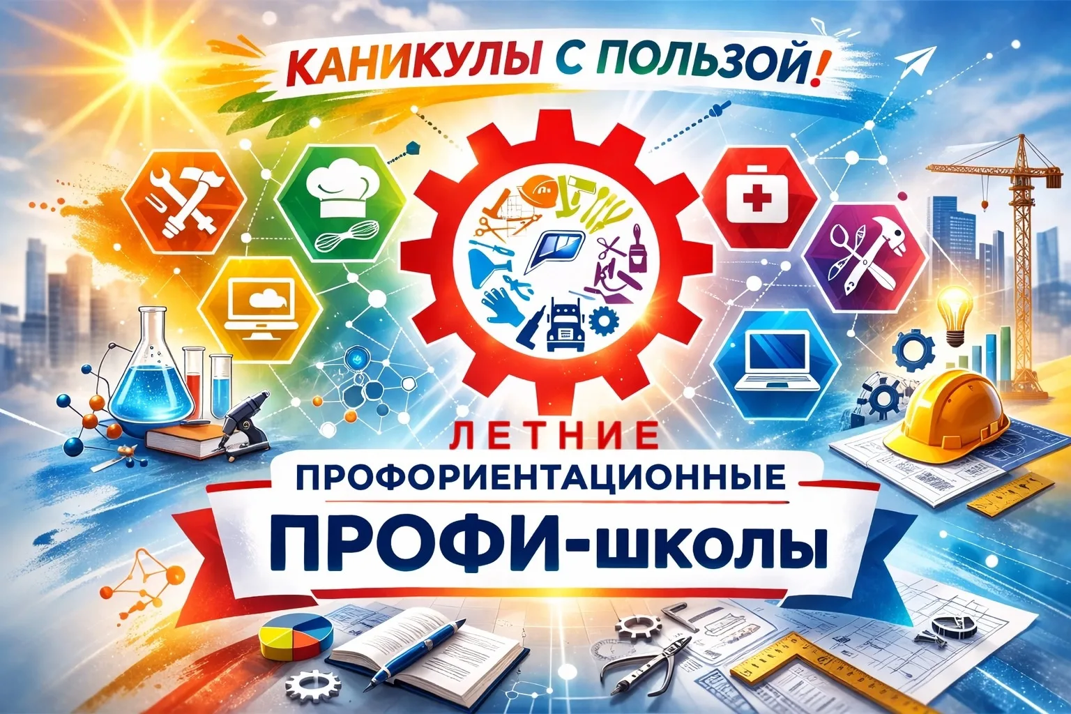 👩‍🍳👨‍🔧👨‍🔬 Летние ПРОФИ-школы: время выбирать профессию!