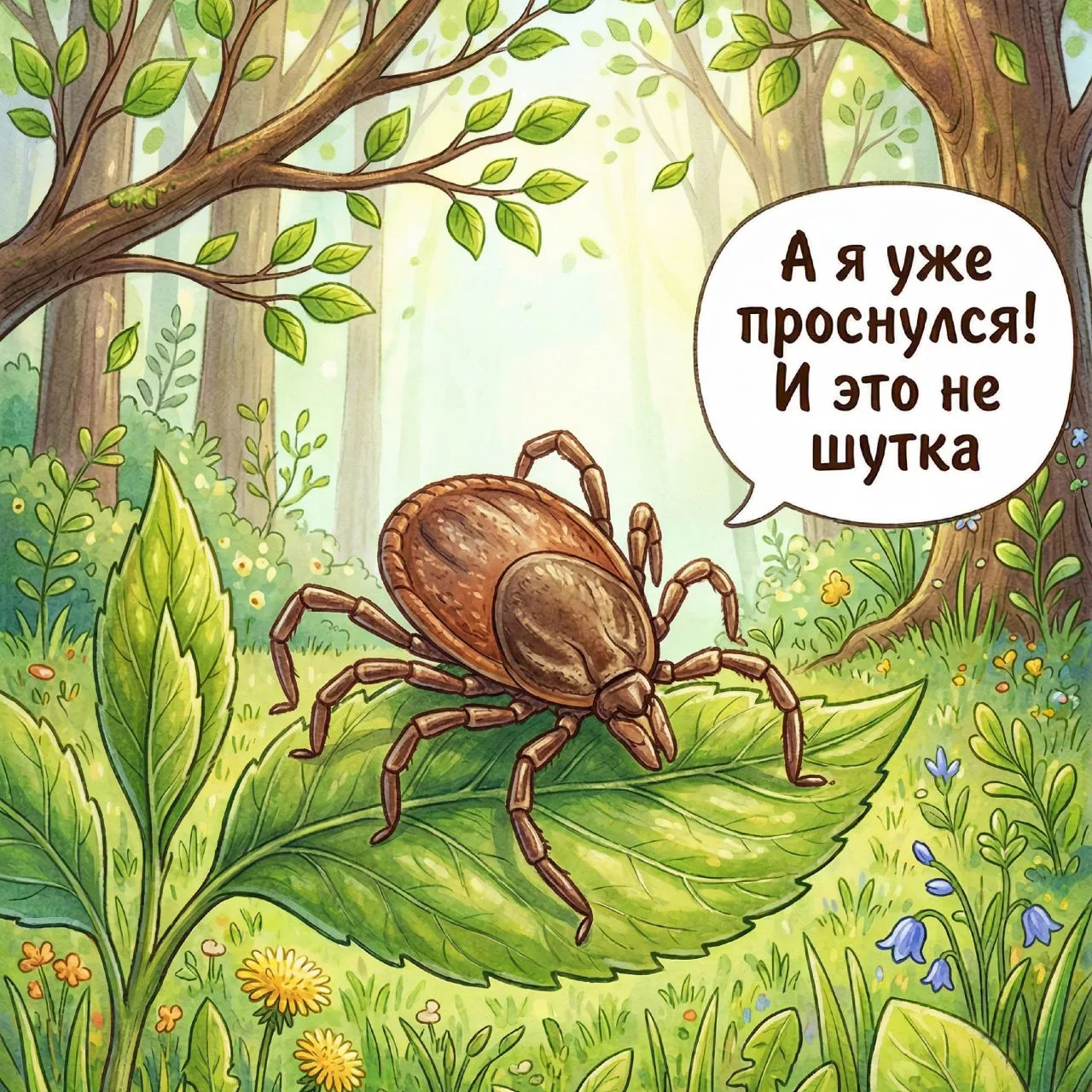 У нас есть одна новость, которая, увы, не розыгрыш: клещи уже проснулись и ждут своих жертв.  Многие