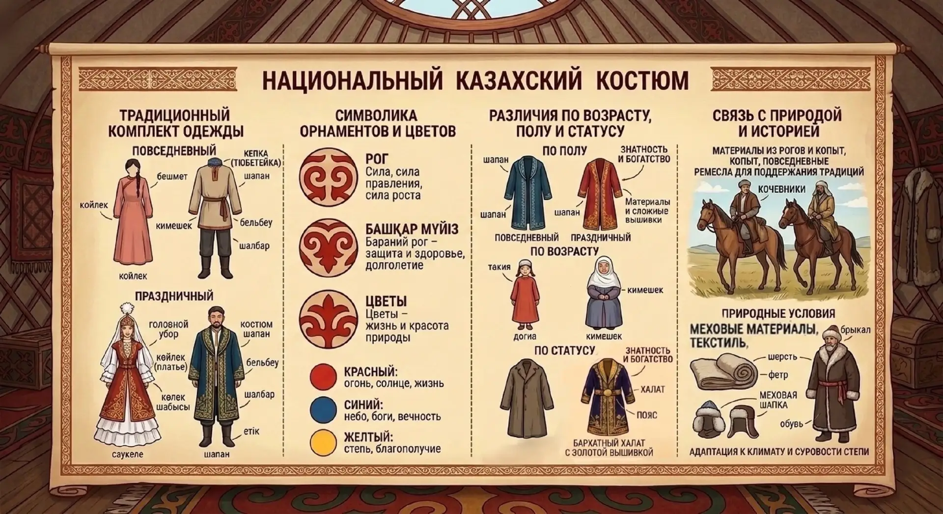 НАЦИОНАЛЬНЫЙ КОСТЮМ | ВМЕСТЕ МЫ - ОДНА РОССИЯ

Казахский национальный костюм — больше, чем одежда. Э