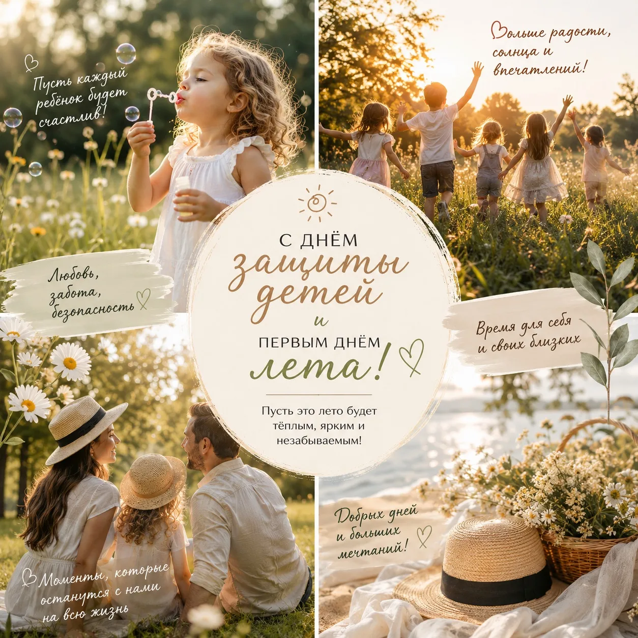 ☀️ С Днём защиты детей и первым днём лета! 🌸
