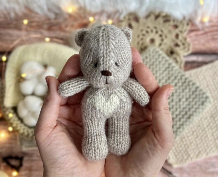 Мишка спицами 🐻