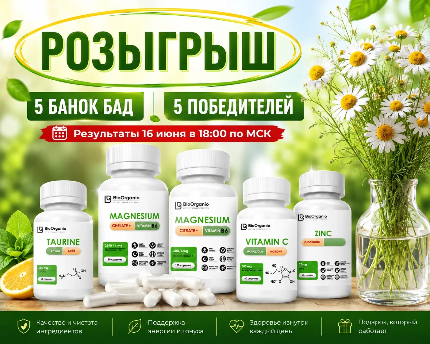 РОЗЫГРЫШ 5 банок добавок от BioOrganio ❤️