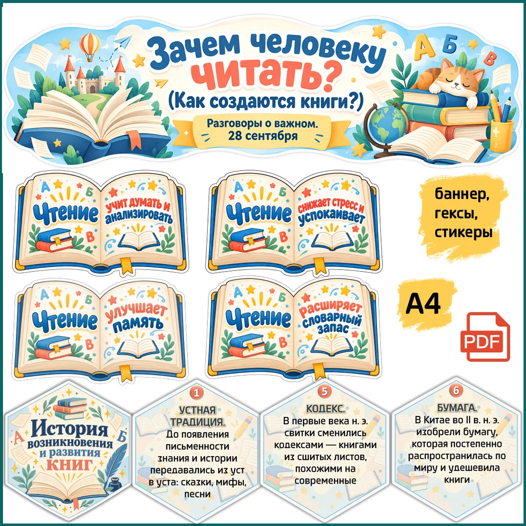 📢 ✅Лаконичное оформление «Зачем человеку читать? Как создаются книги?». РОВ 28.09.26 в...