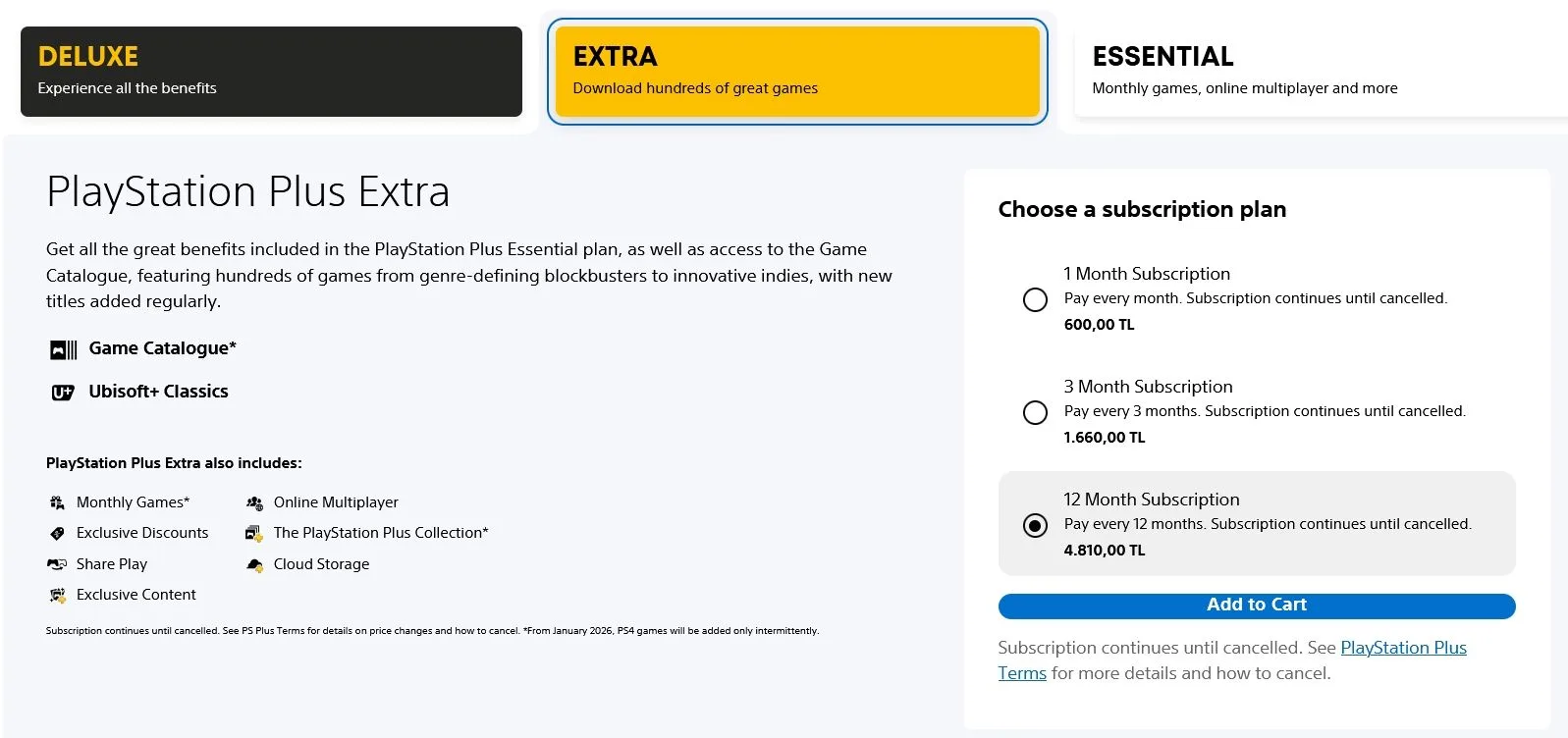 В Турции подорожали все подписки PS Plus  PS Plus Essential: • 1 месяц – 400 ₺ (было 270 ₺) • 3 меся