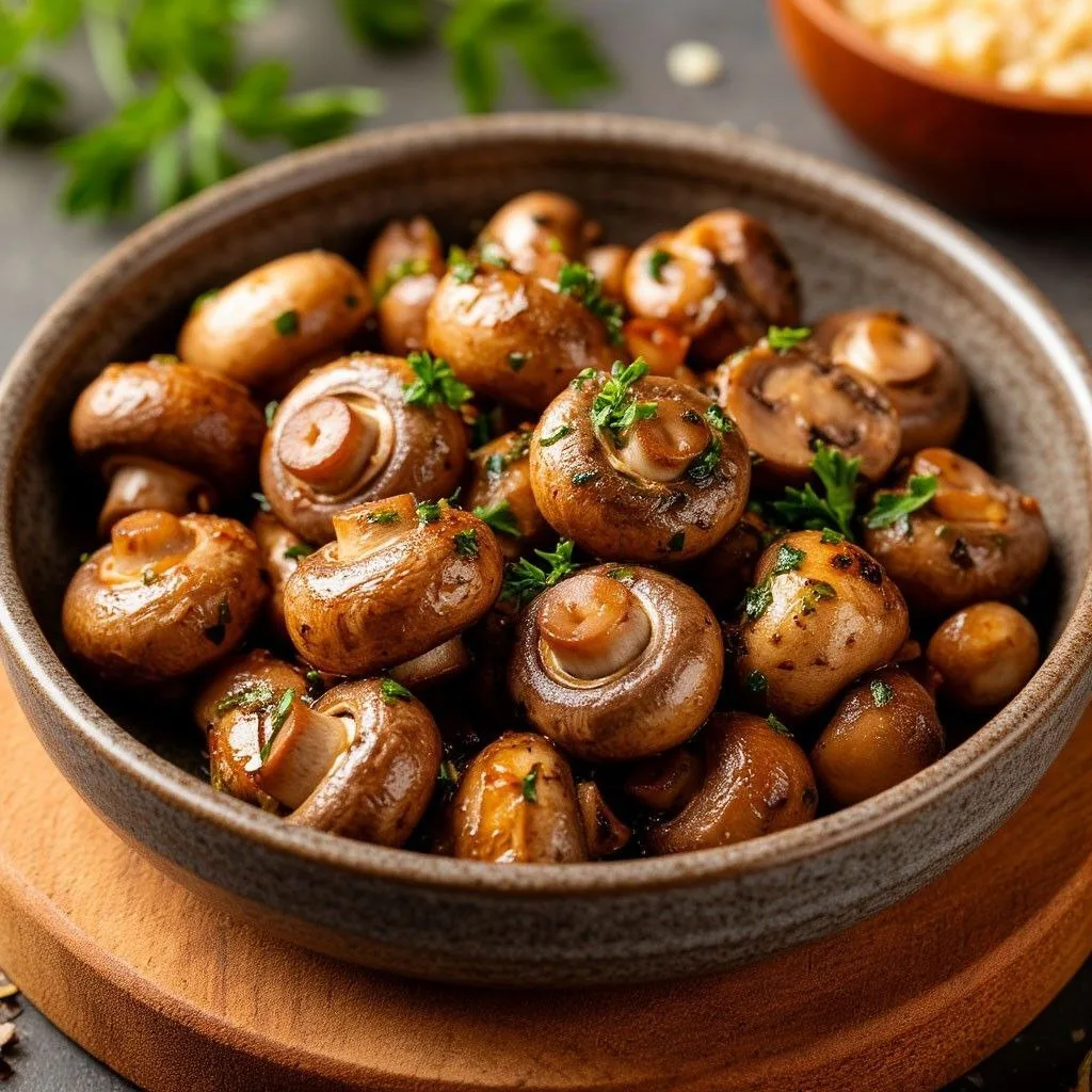 Жареные шампиньоны с паприкой и чесноком😍