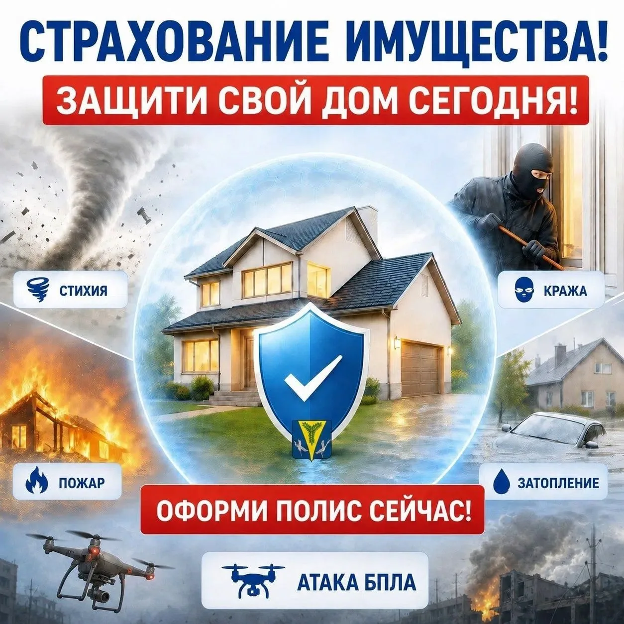 Щит для дома и автомобиля: страхуем имущество от БПЛА, терактов и диверсий