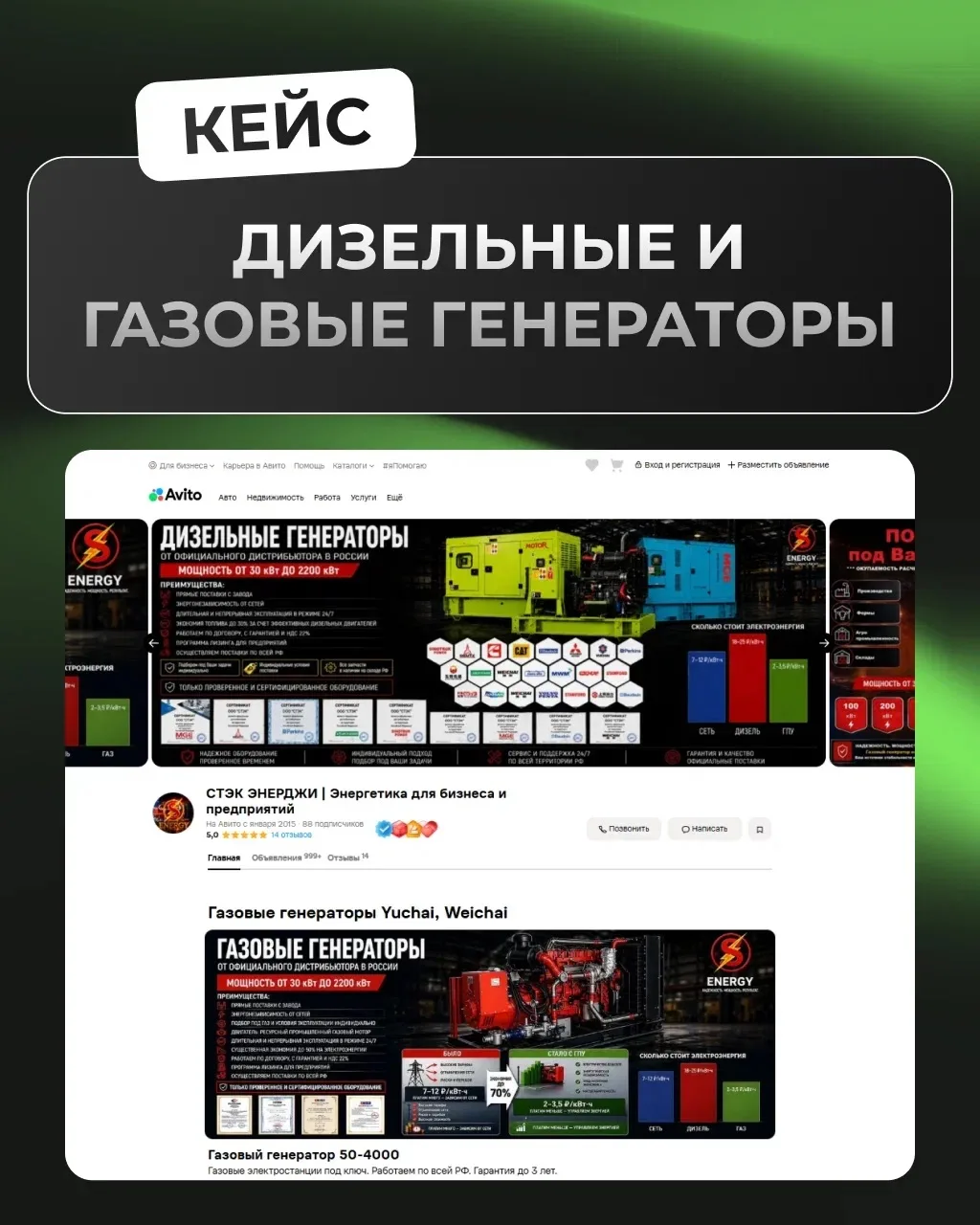 Кейс. Дизельные и газовые генераторы
