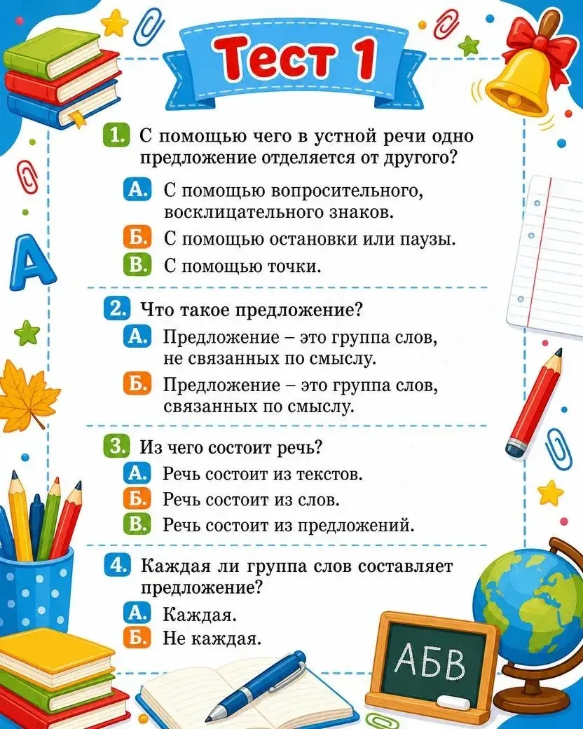 📝 Готовые тесты по русскому языку