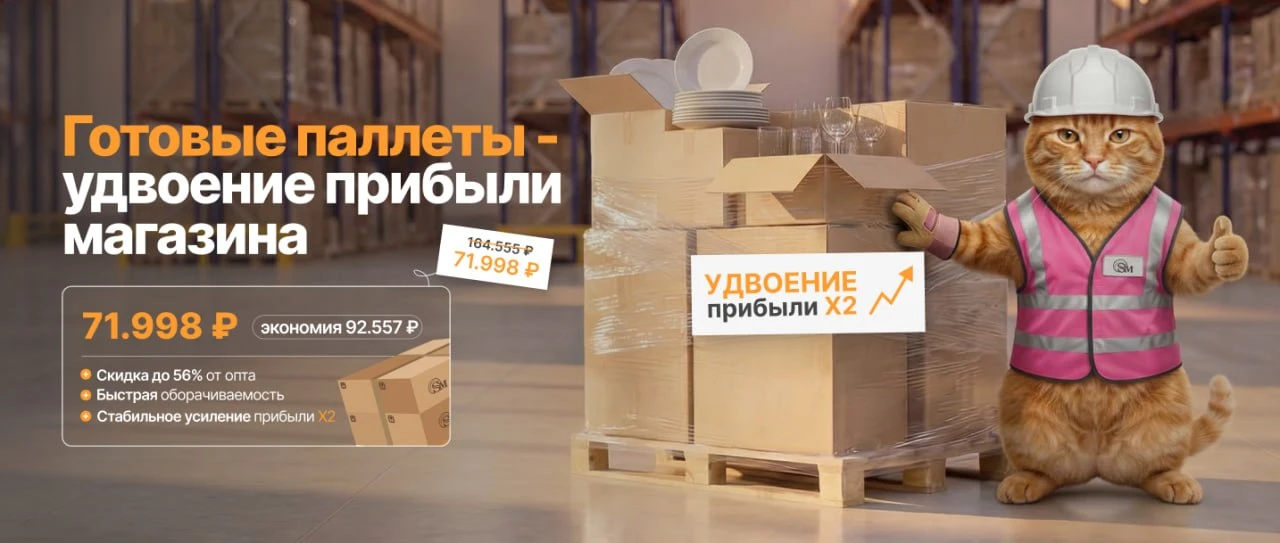 ОСТАЛОСЬ МАЛО! ГОТОВЫЕ ПАЛЛЕТЫ - УДВОЕНИЕ ПРИБЫЛИ МАГАЗИНА Х2