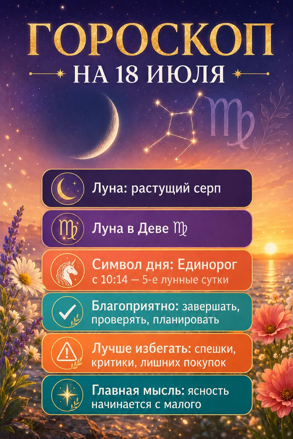 Гороскоп на 18.07.2026