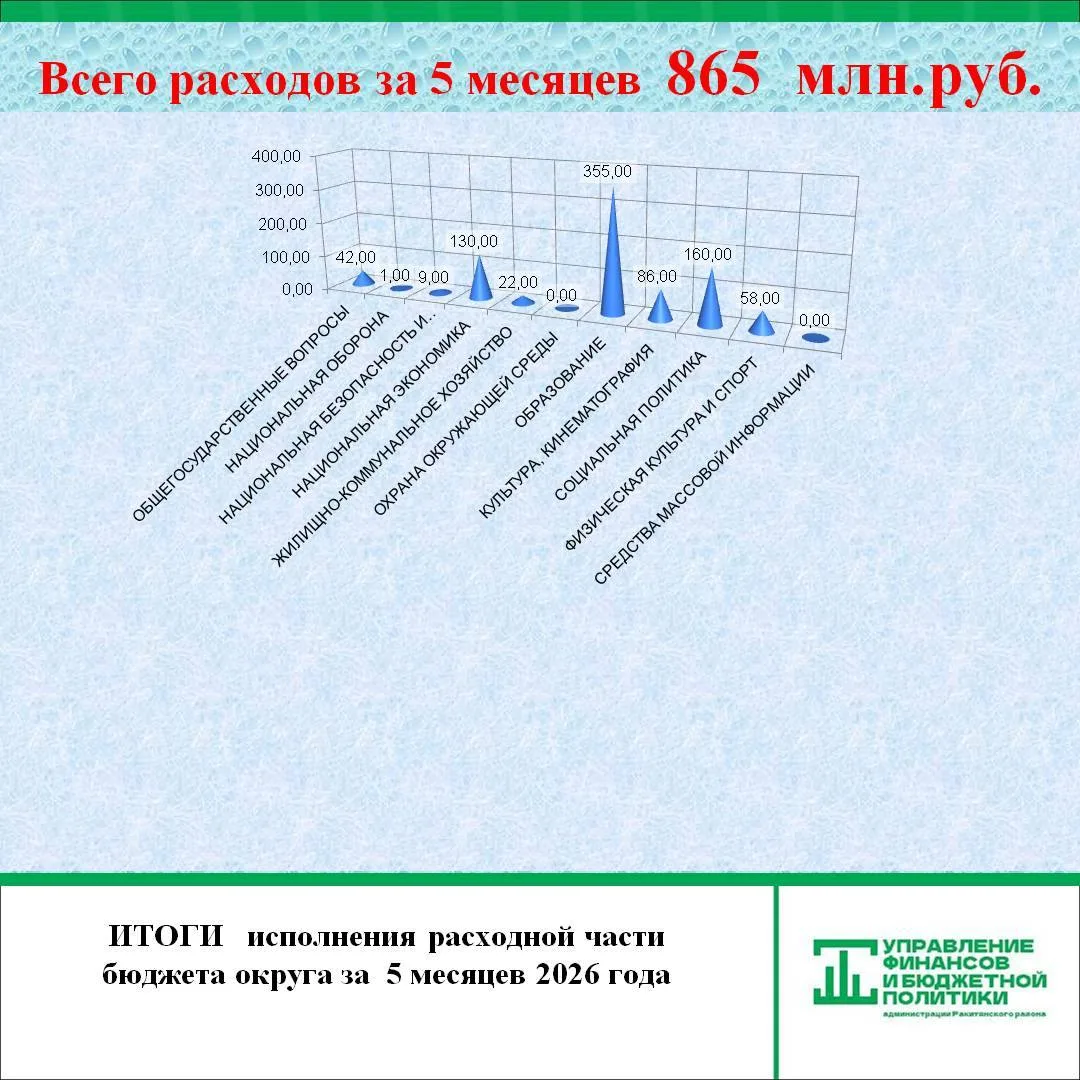 Итоги исполнения расходной части за 5 месяца текущего года: