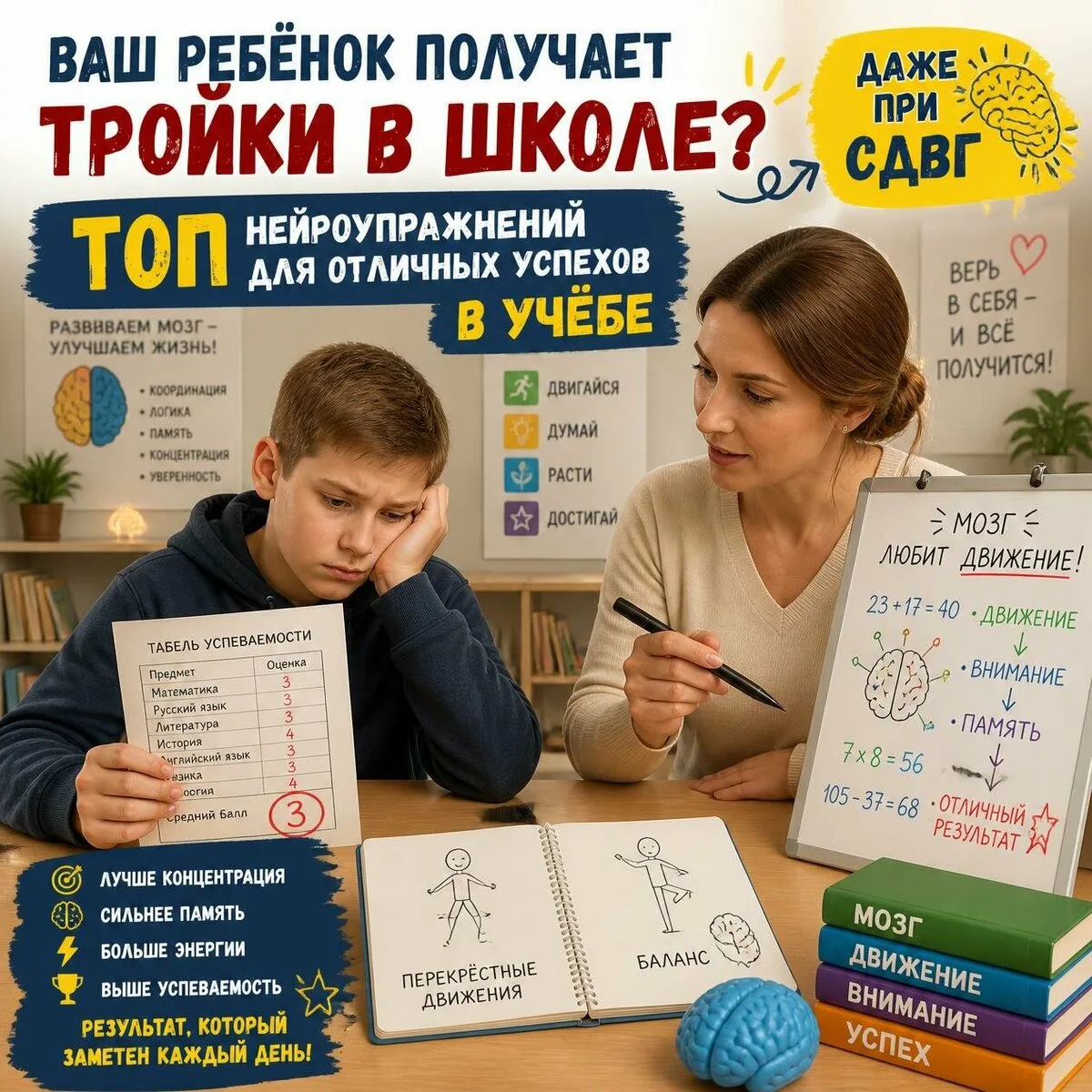 ТОП-нейроупражнения для ребенка с СДВГ. Онлайн-марафон
