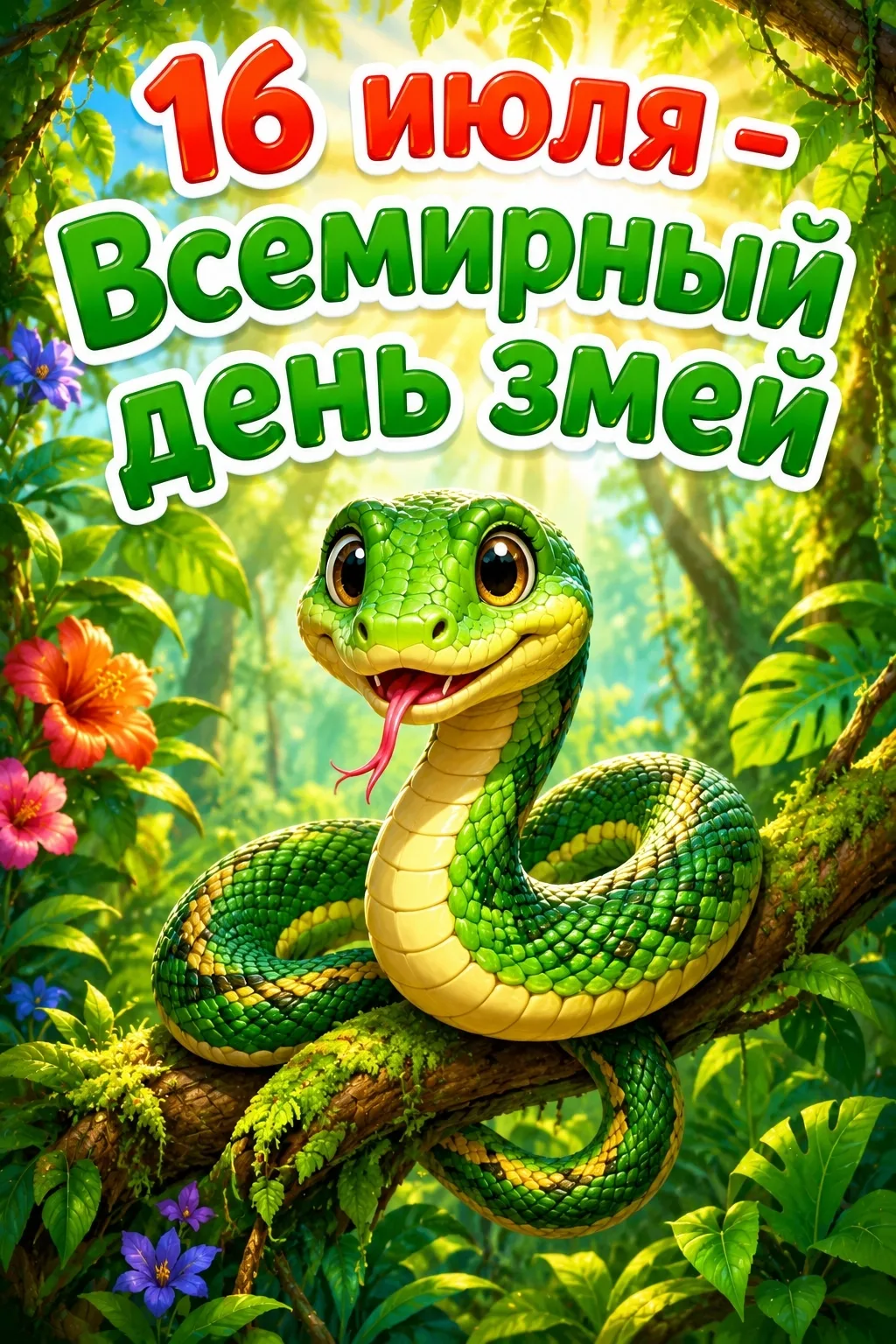 Ежегодня 16 июля отмечается Всемирный день змей.
Это неофициальный экологический праздник был учрежд
