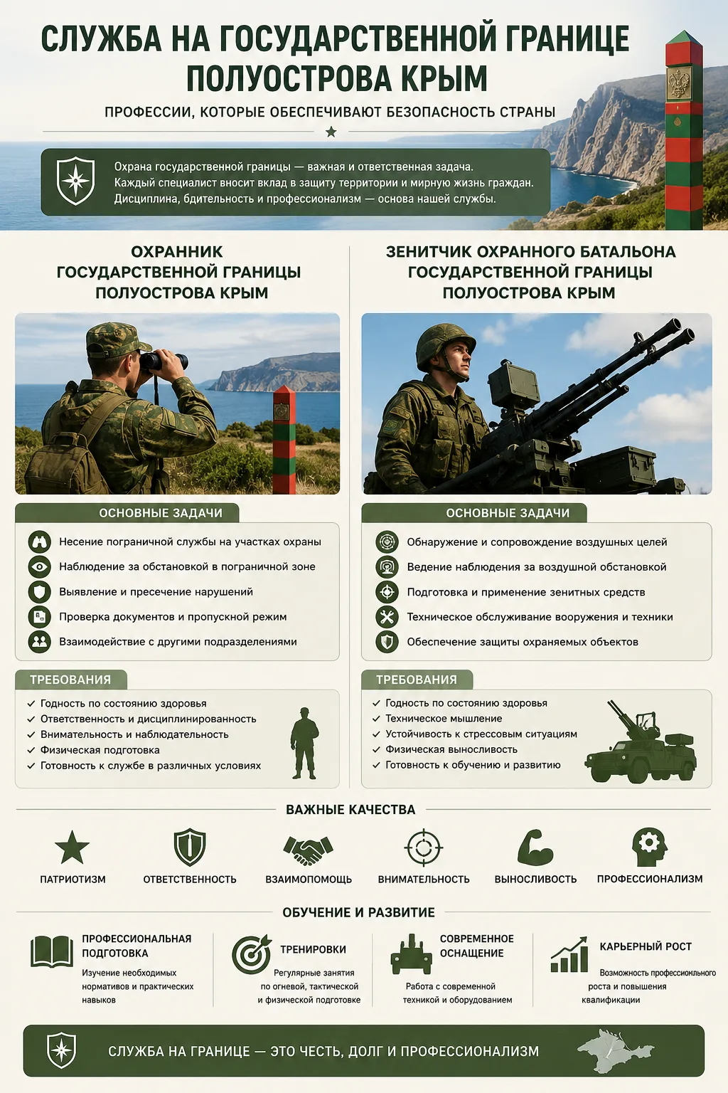 Для тех кто хочет в КРЫМ!!!

Охранник государственной границы полуострова Крым
Основные задачи:
- Па