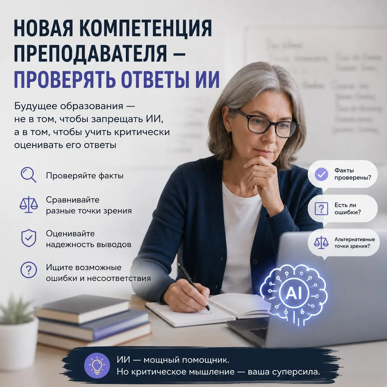 🎓 Новая компетенция преподавателя - не писать промпты, а проверять ответы ИИ