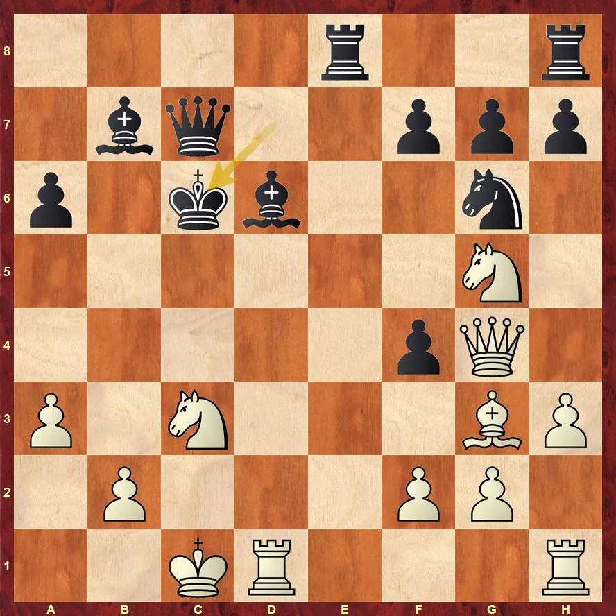 ПозицияДня
 
А. Есипенко - М. Карлсен (Бангкок)
 
Прицеливание: 22.Nd5! Qc8 23.Qf3!