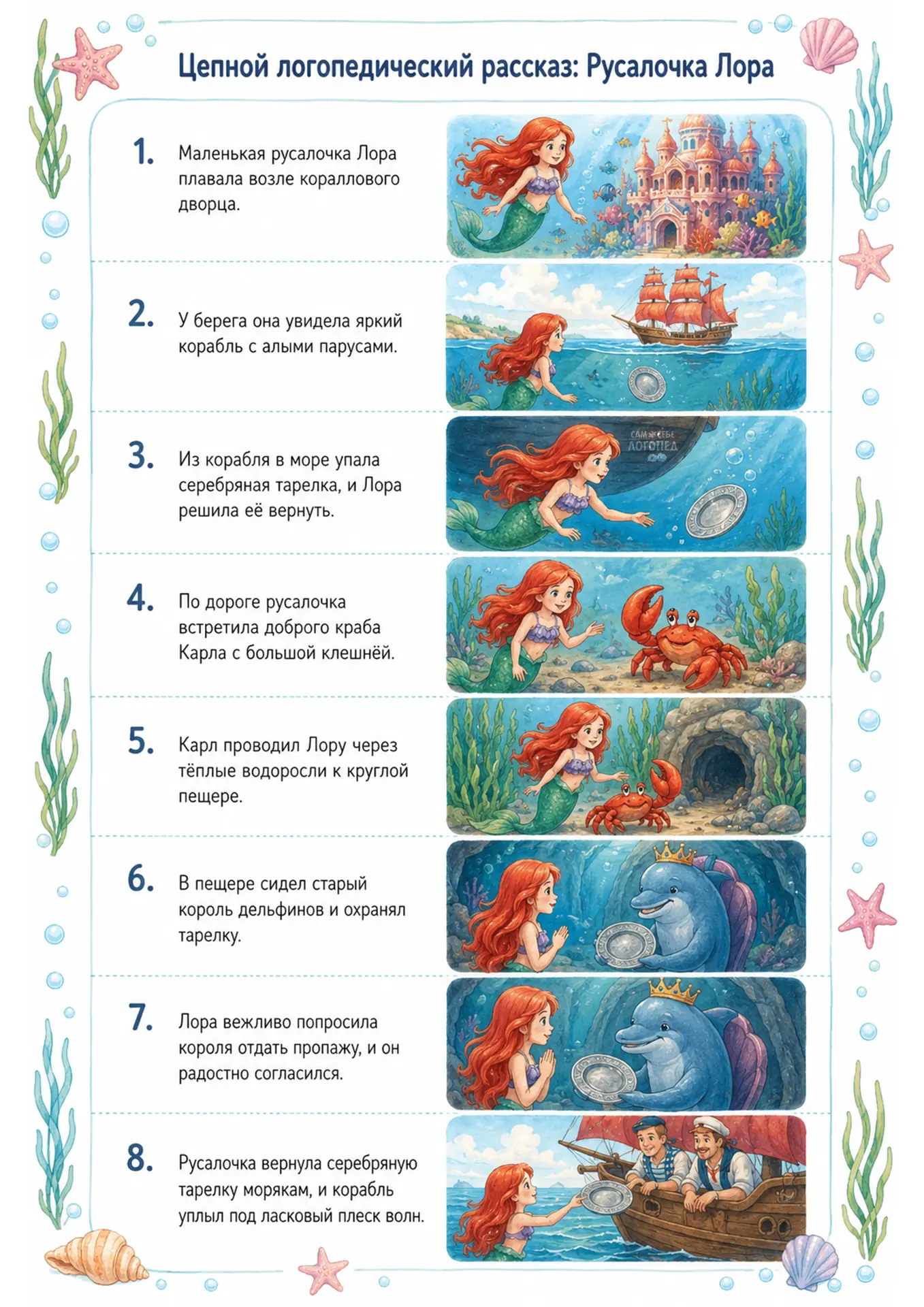 🧜🏻‍♀️ Сделала ещё цепной рассказ для дифференциации звуков Р — Л